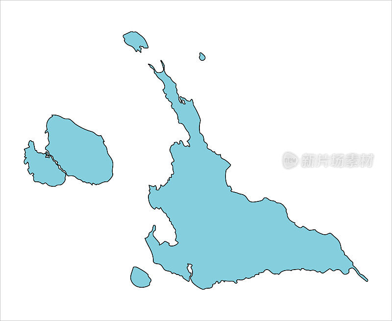 日本冲绳县宫古岛市地图。