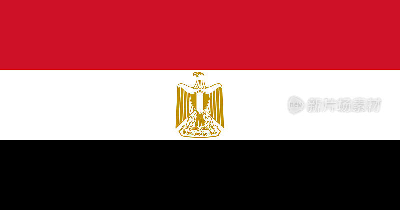 埃及国旗与原始的RGB颜色矢量插图设计