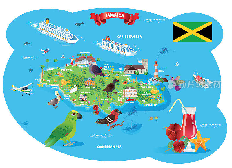 牙买加旅游地图