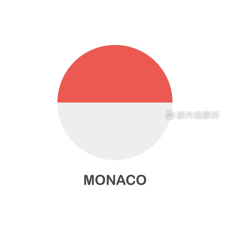 简单的国旗摩纳哥-矢量圆平面图标