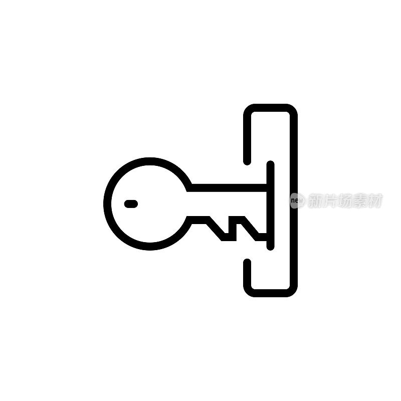键锁可编辑描边线图标