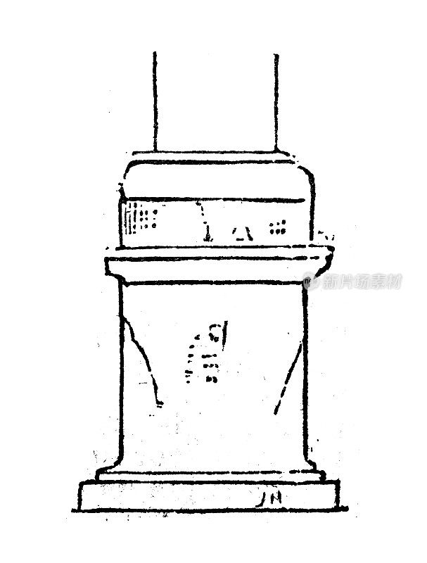 仿古雕刻插图:柱座