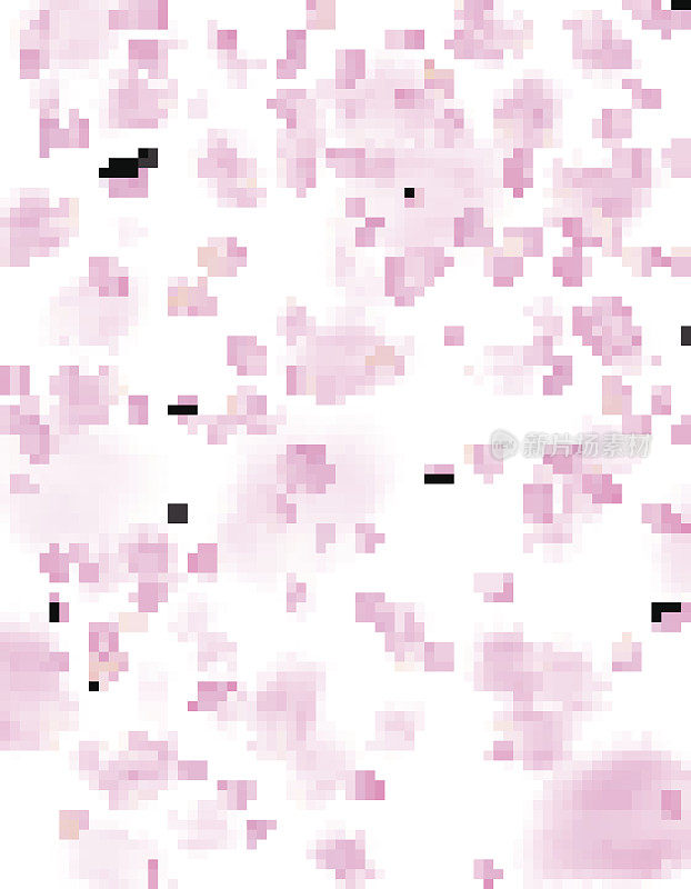 抽象背景与飞舞的粉色玫瑰花瓣。矢量插图孤立的背景