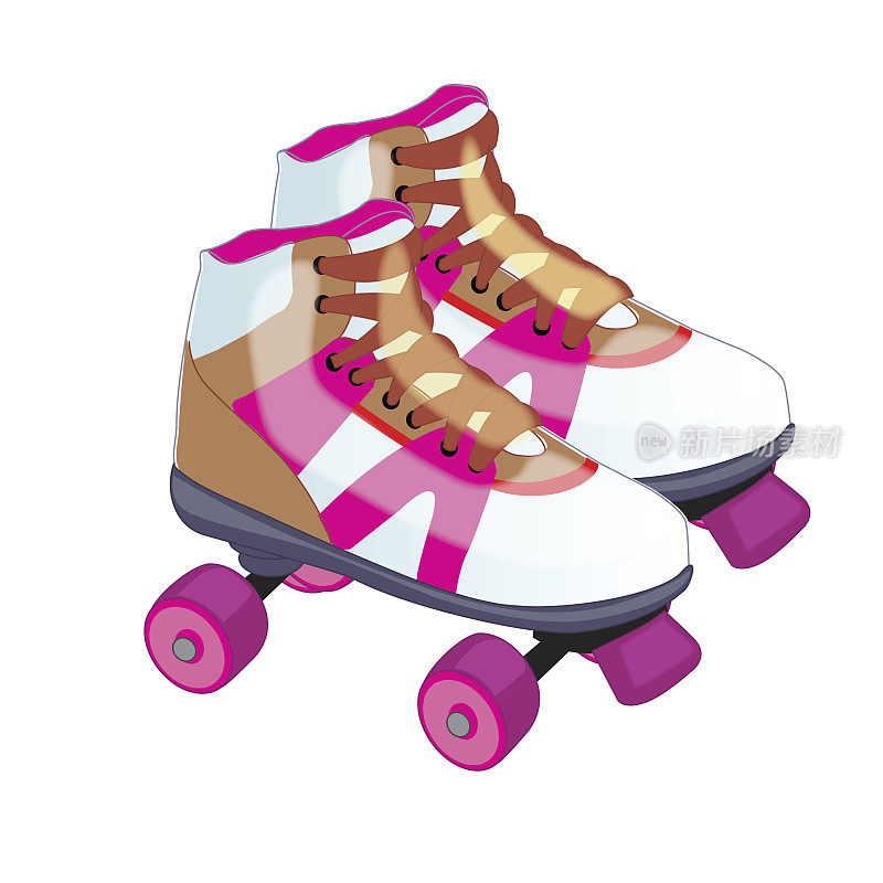 滑冰的复古设计。这是一款在70年代和80年代甚至90年代早期普遍使用和流行的轮滑经典款。
