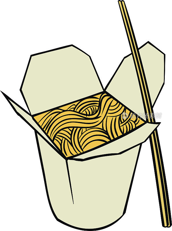 中国面条在盒子图标卡通