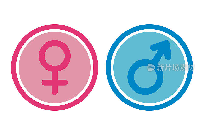 女性和男性在圆圈中的标志
