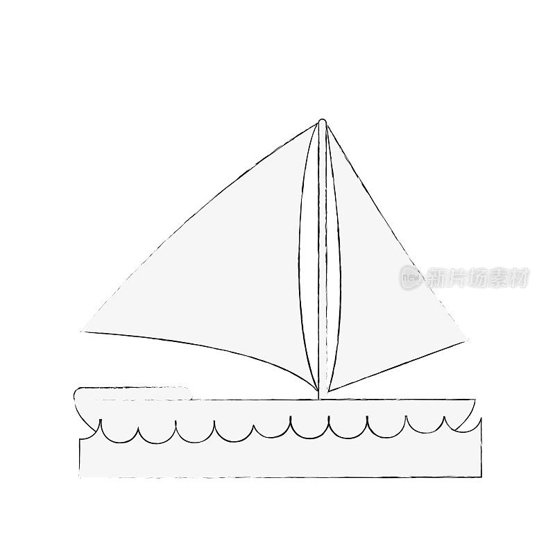 水上帆船的图标形象