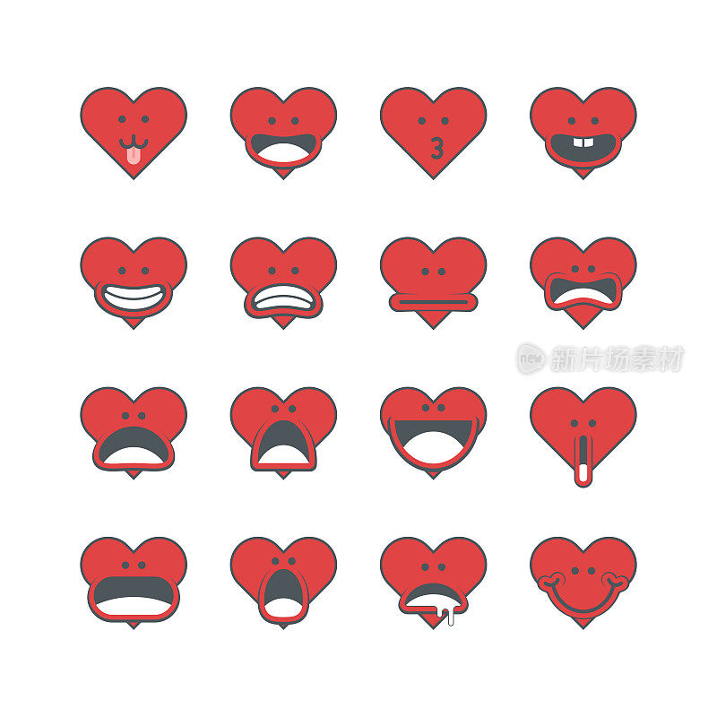 红心表情的图标设置不同的心情，表情的集合