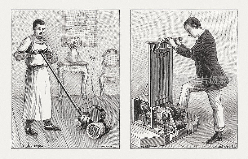 历史悠久的电刷，木刻，出版于1895年