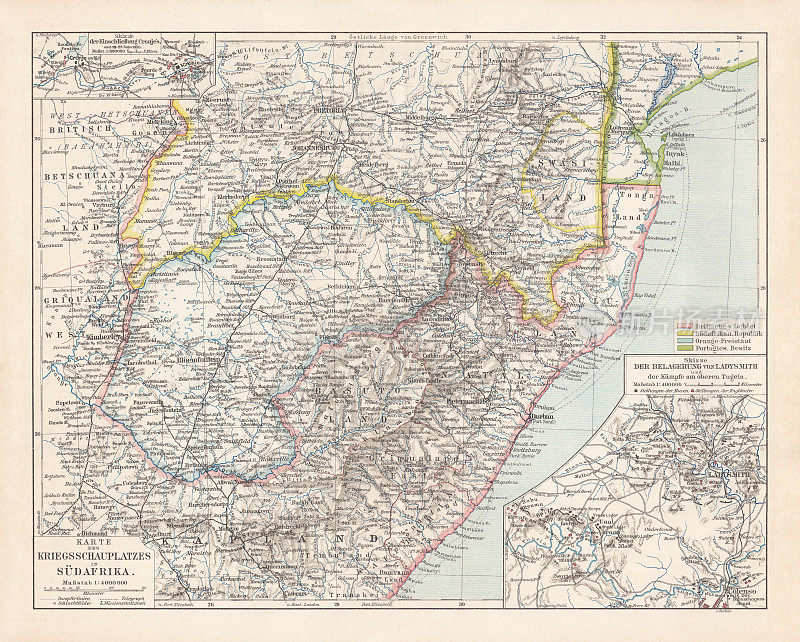 第二次布尔战争期间的南非地图(1899-1902年)
