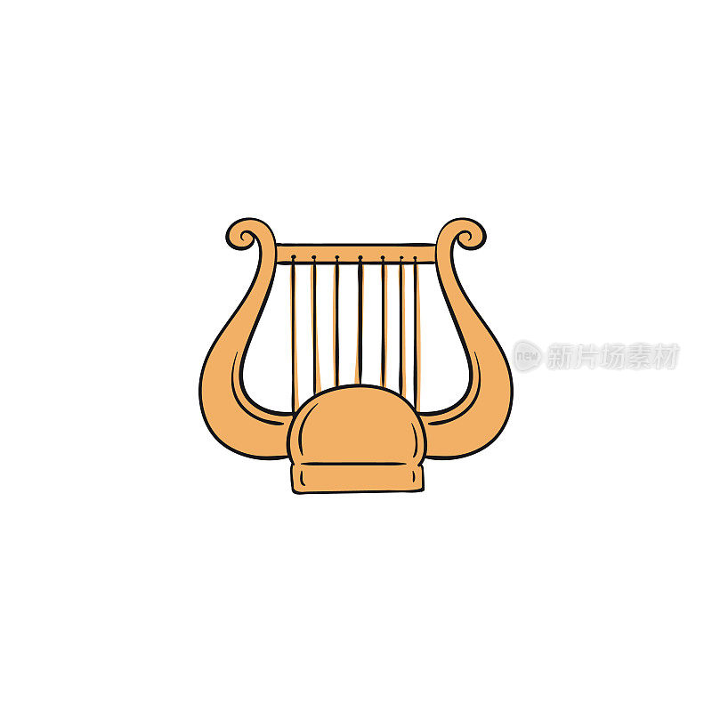 古希腊的一种类似竖琴的黄色竖琴