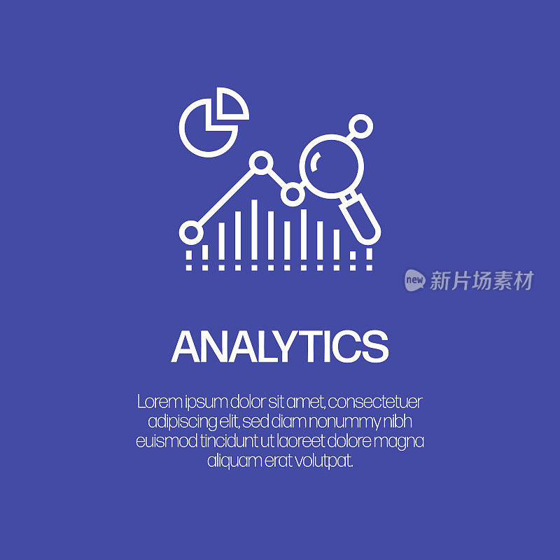 分析线图标，轮廓矢量符号插图。