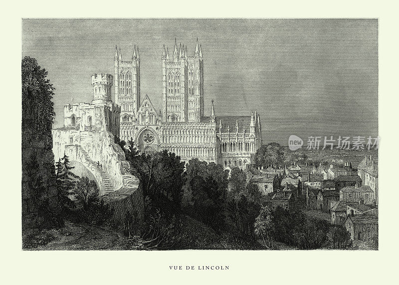 林肯，英国，英国维多利亚时代版画，1840年