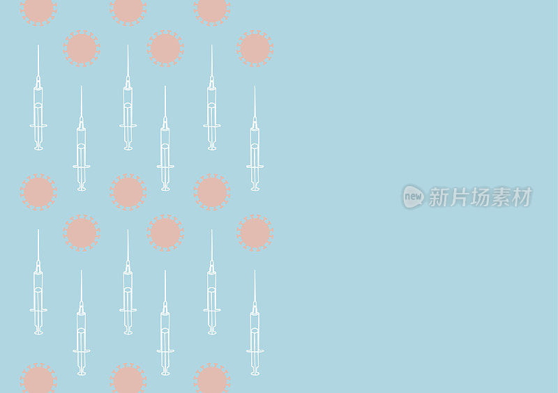 冠状病毒注射器。疫苗接种