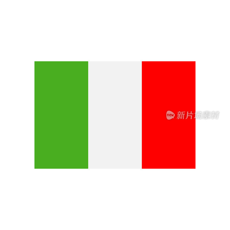 意大利-旗帜图标矢量插图-矩形