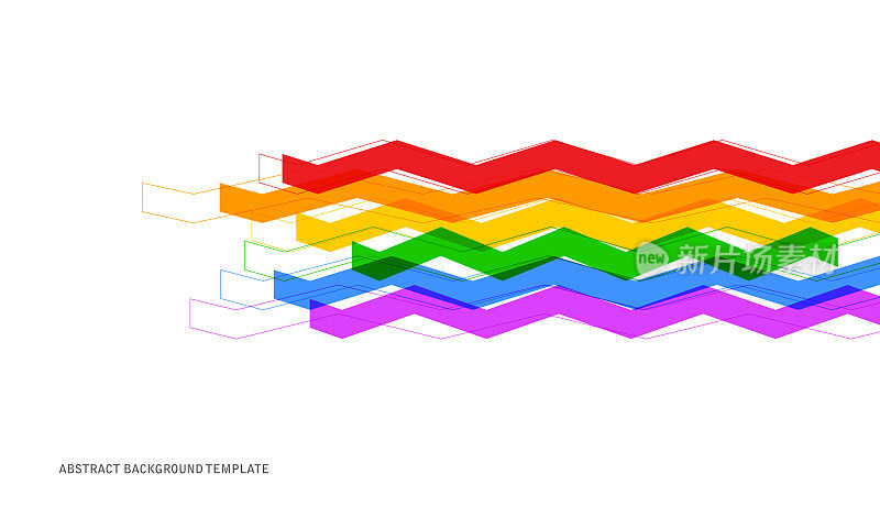 抽象之字形设计彩虹色背景图库插图