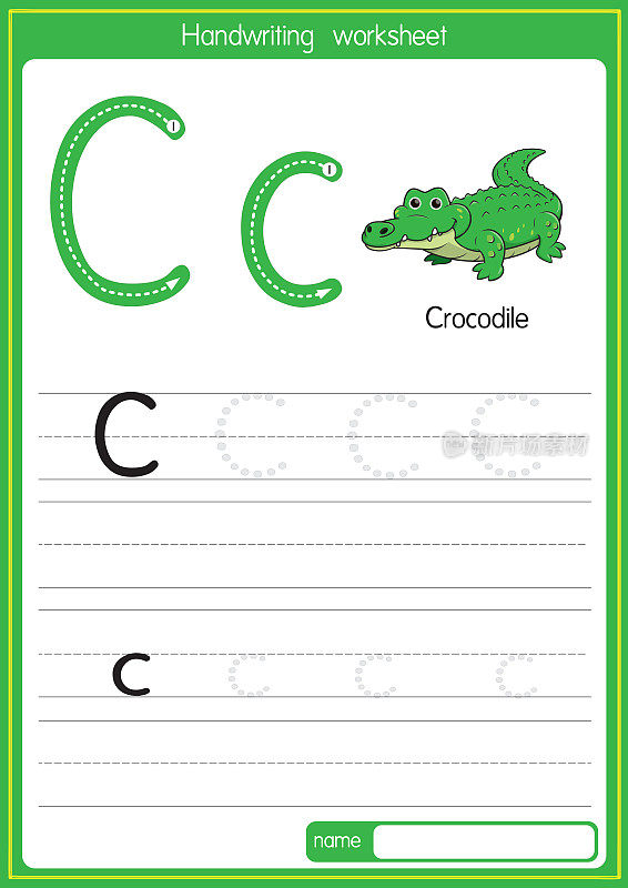 用字母C大写字母或大写字母为幼儿学习练习ABC