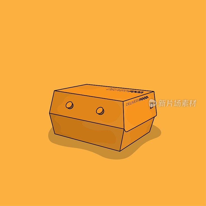 橙色纸盒模板设计用于餐厅食品包装设计