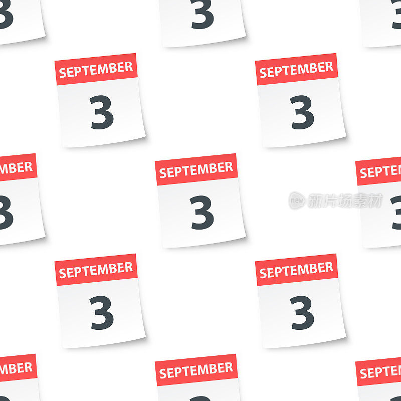 9月3日-每日日历无缝图案