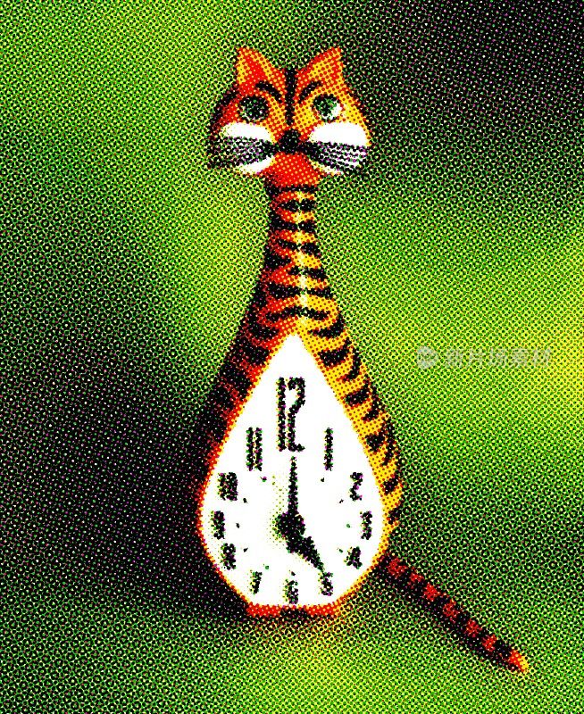 虎猫时钟
