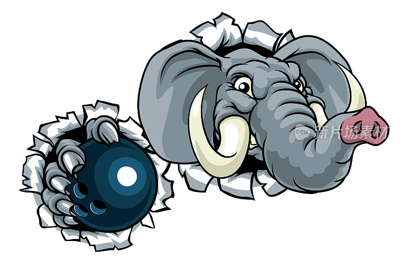 大象保龄球运动动物吉祥物