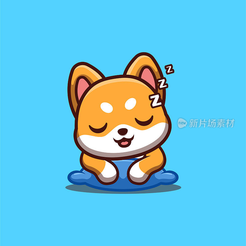 柴犬困萌创意卡哇伊卡通吉祥物Logo