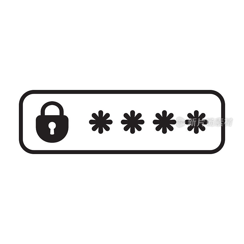 密码保护图标，密码矢量图标。