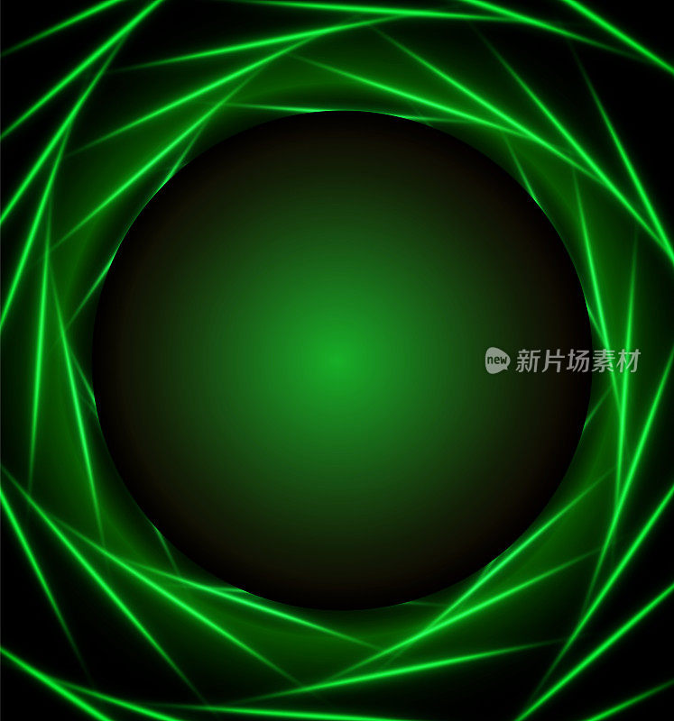 矢量插图绿色螺旋线背景与圆形横幅