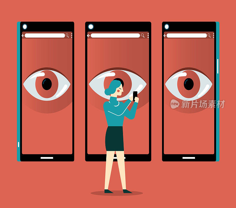 女商人――监视智能手机