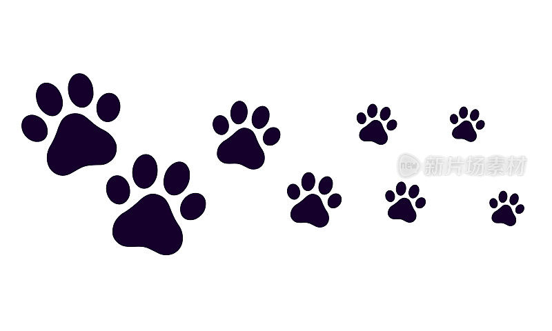 狗的足迹图标矢量设计