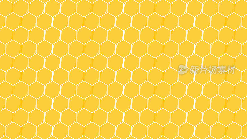 蜂巢背景。蜂巢，背景矢量插图上抽象的黄色蜂巢。