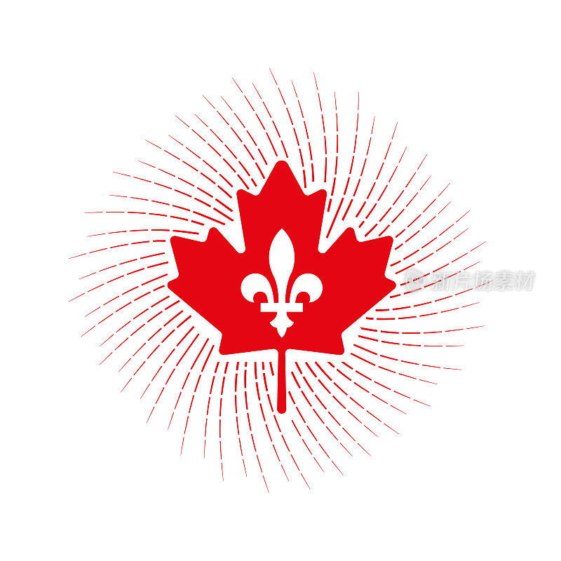 魁北克省。加拿大和魁北克图标矢量插图。股票插图