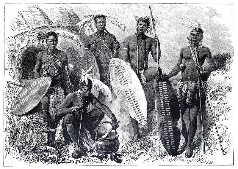 1879年南非祖鲁部落的战士