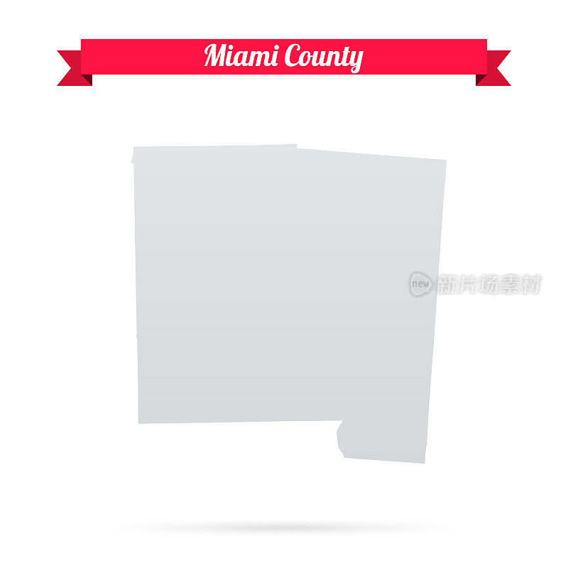 迈阿密县，俄亥俄州。白底红旗地图