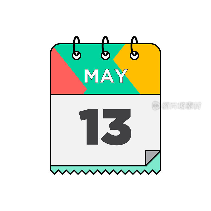 五月-每日日历图标在平面设计风格股票插图
