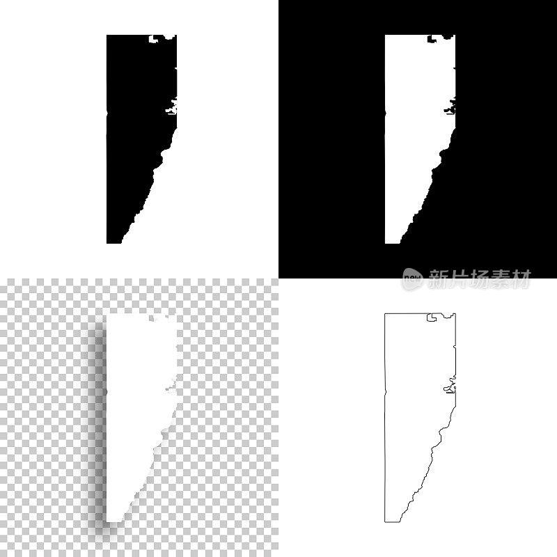 科罗拉多州杰斐逊县。设计地图。空白，白色和黑色背景