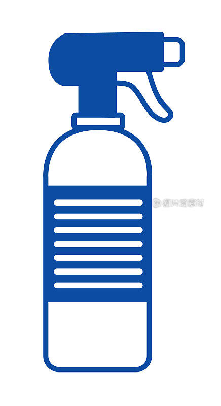 蓝色喷雾瓶图标