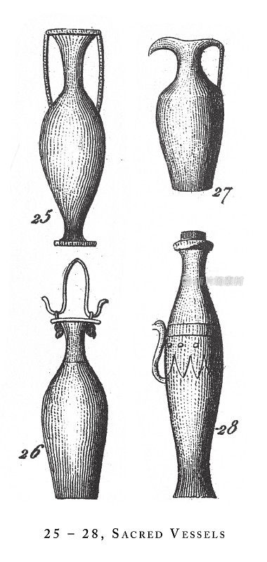 神圣的器皿:埃及的宗教符号和雕刻古董插图，出版于1851年