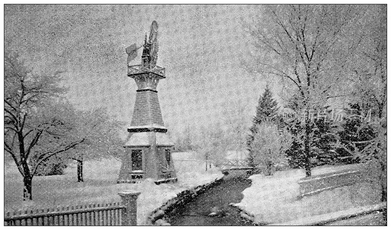 汉普顿县，马萨诸塞州的古董图像:布里姆菲尔德风车