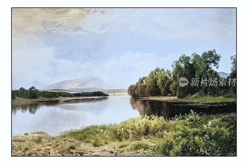 古董绘画照片:风景