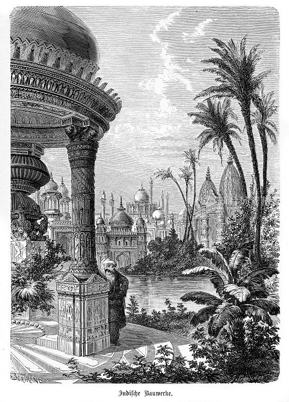 印度建筑雕刻插图1868年