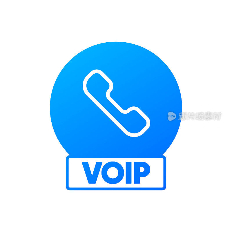 Voip技术图标。互联网呼叫概念连接。网络语音，voip标志。IP语音服务。软件用于网络电话呼叫。矢量插图。