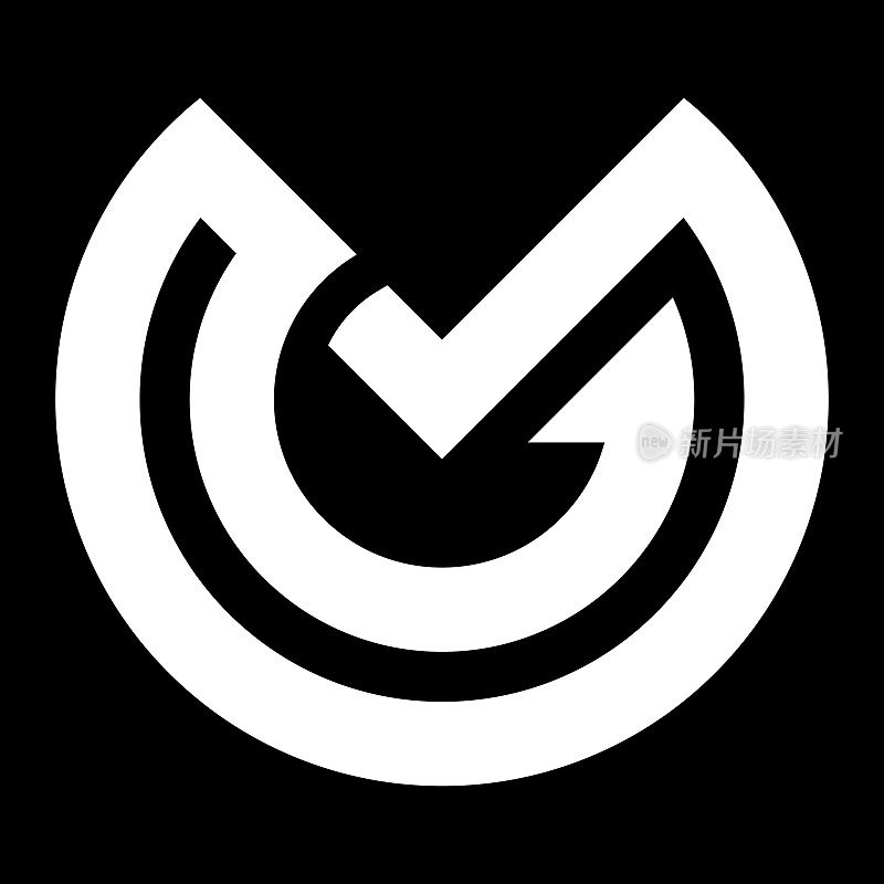 最小的通用标志。豪华背景上的MG字母图标。标志创意基于GM的首字母组合。专业品种字母符号及背景MG标志。