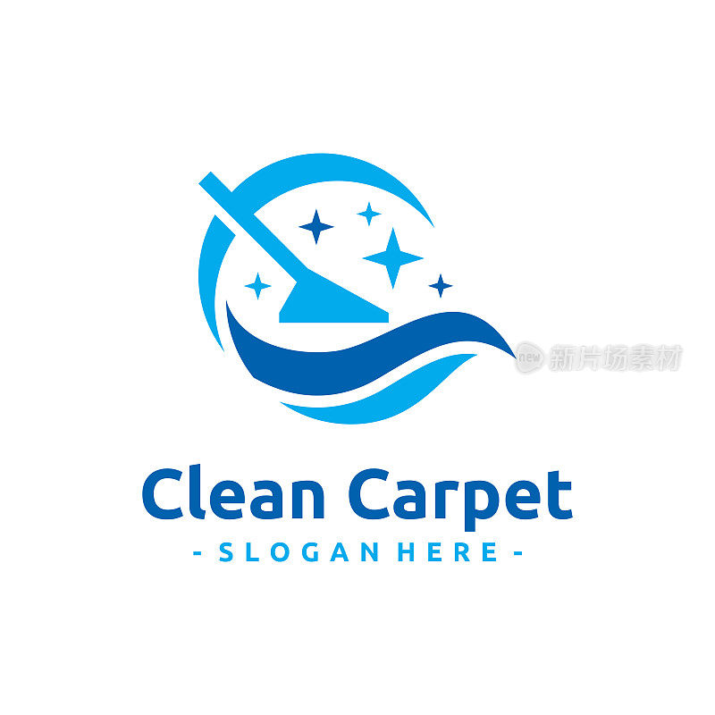 字母C清洁地毯图标符号向量