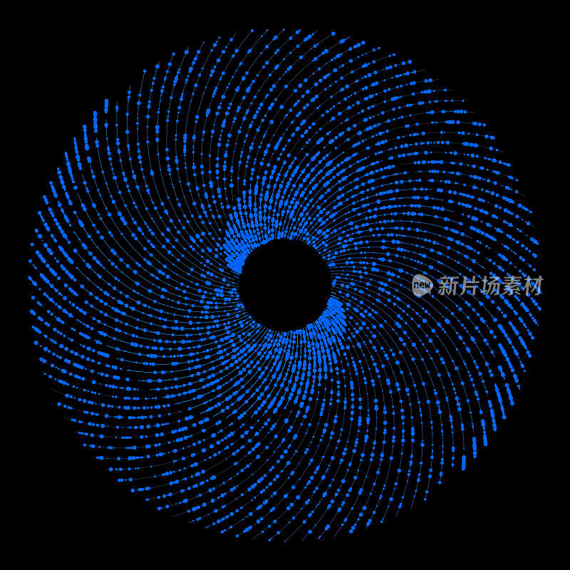 由随机点的曲线组成的漩涡图案