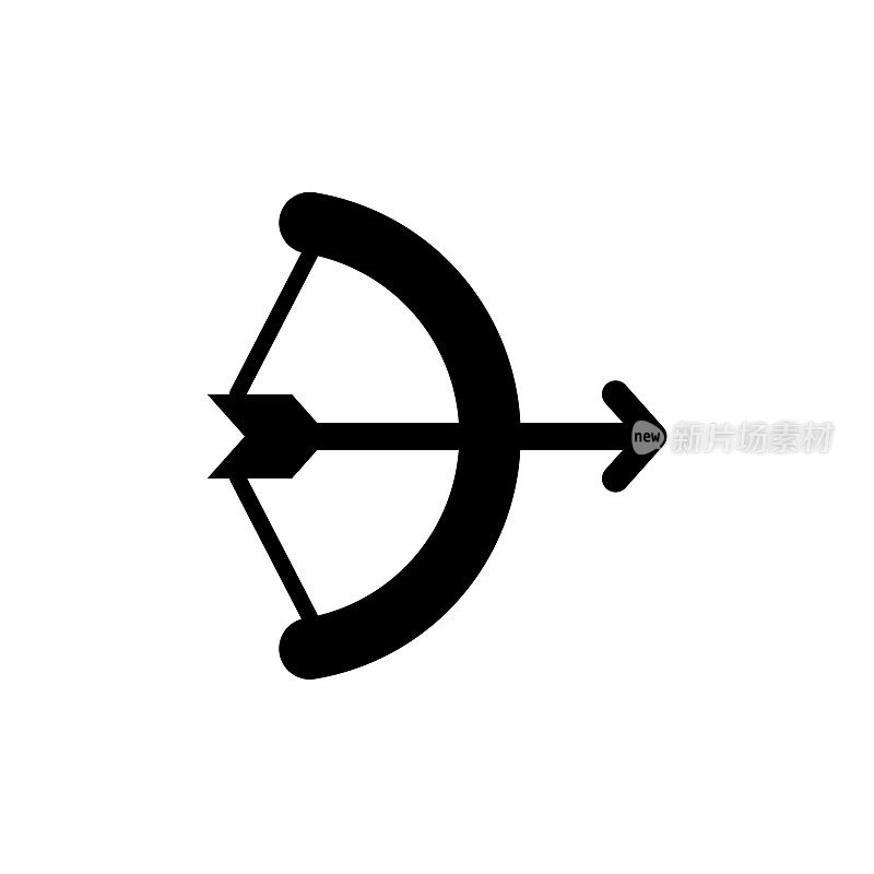 射箭通用简单固体图标。本图标设计适用于信息图、网页、移动应用、UI、UX和GUI设计。