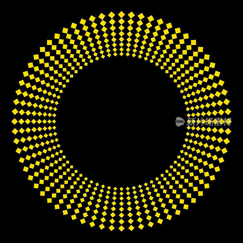 黑色背景上的黄色格子图案。