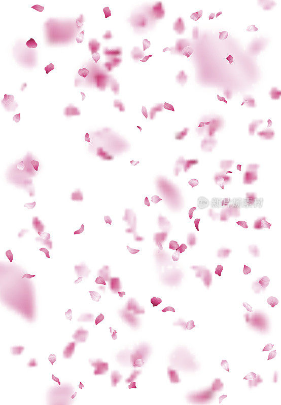 粉红色的樱花花瓣背景。
