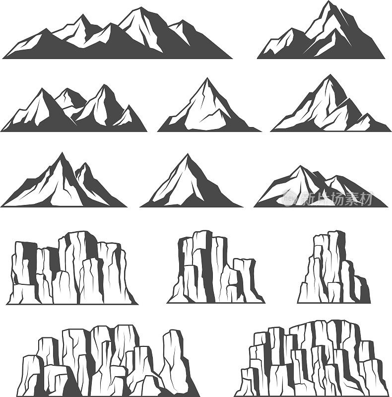 山脉和悬崖图标
