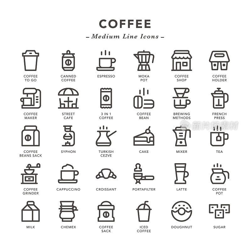 咖啡-中线图标